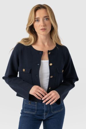 Maeva Knit Jacket - Navy