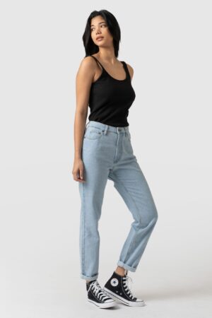 Slim Mom Jeans - Pale Blue